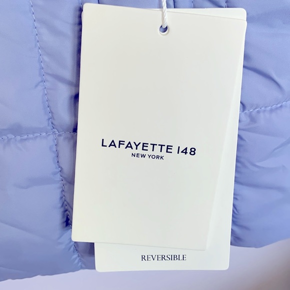 Lafayette 148 NY Recycled Poly Reversible Puffer Vest 3X NWT Wild Bluet - Picture 10 of 12
